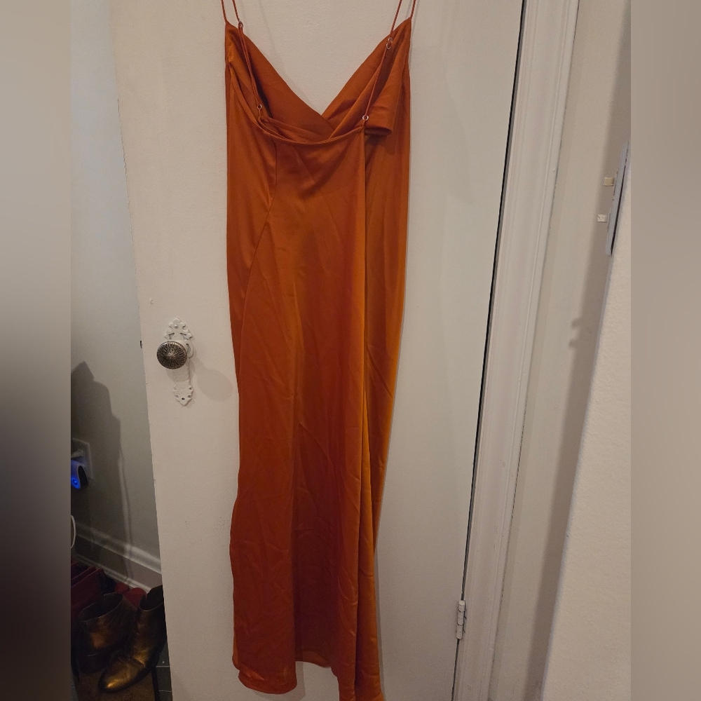Banana Republic Orange satin Dress XL